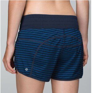 Lululemon Tracker Short II 4” 4-way West 2 east Stripe  Rugged Blue Ink Size 4